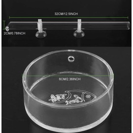niCWhite Acrylic Shrimp Feeder Tube Feeding Dish Tray, Shrimp Feeding Tube for Fish Tank Aquarium Shrimp Fish, 30cm, with 2 Suction Cups
