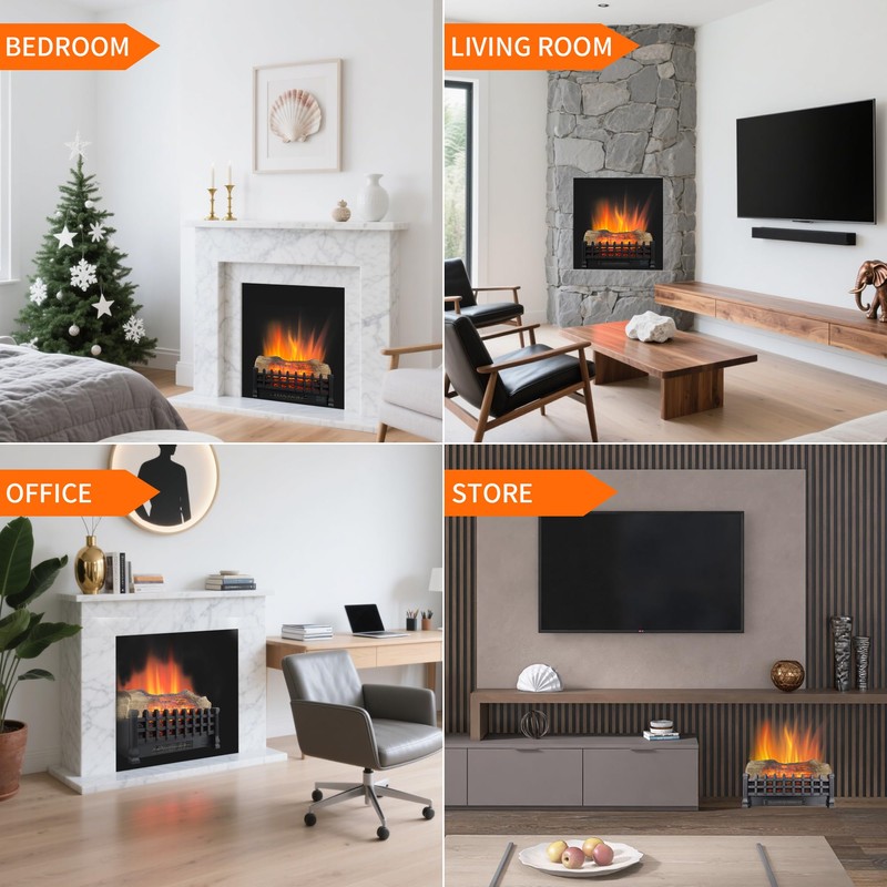 Innoflame 21" Electric Fireplace Log Set, Fireplace Insert with Realistic