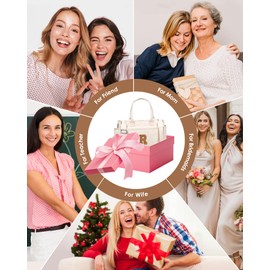 Freesya Gifts for Girls Teen Girl, Monogram Tote Bag for Girls Women, Trendy Stuff for Teens, Multi Pockets Purse with Zipper, Cute Canvas Tote Bags for College Work Beach Travel