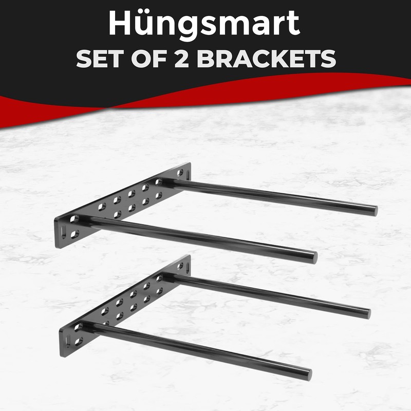 Set of 2 Floating Shelf Brackets 11 inch Multiple Mounting