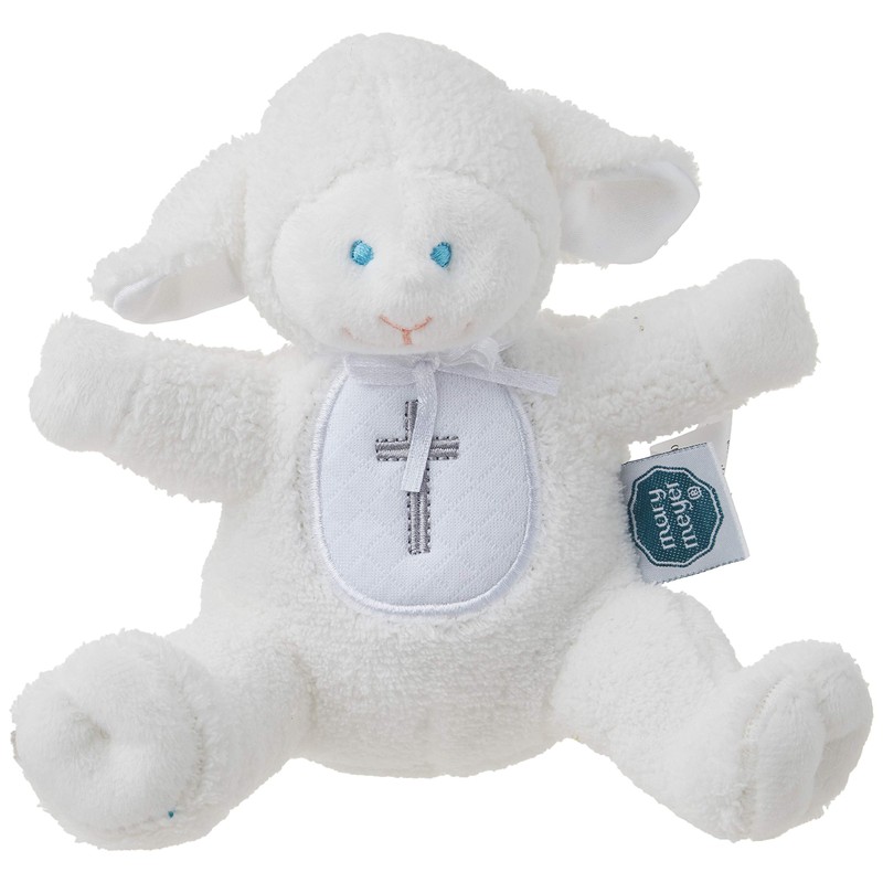 Mary Meyer Baby Rattle Soft Toy, 5-Inches, Christening Lamb,White