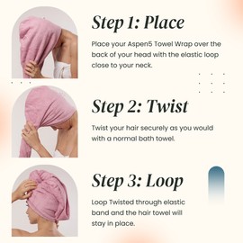 Extra Large Waffle Cotton Hair Towel Wrap - 30 inches Long, 400 GSM, Ultra Absorbent, Quick Dry Hair Turban for Women, Ideal for Long and Curly Hair, Perfect for Plopping (Hippie Pink)