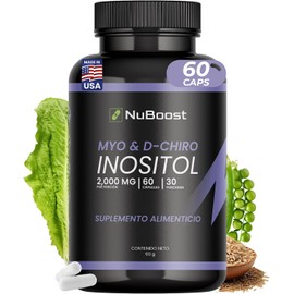 Nuboost Inositol de 240 Cápsulas De 2g - Myo Inositol - Myo Inositol y D-chiro-inositol Mezcla 40 1 - HECHO EN USA