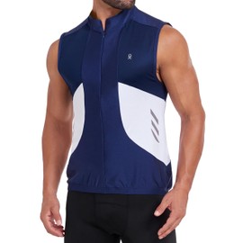 Little Donkey Andy Men's Half Zip Breathable Cycling Vests Reflective Sleeveless Jerseys Lightweight Bicycle Running Royal Blue M