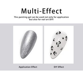SMAILXIIYUE Gel Paint For Nails Art, Silver Glitter Gel Nail Polish, Gel Polish Design Nail Art For Home Salon DIY Gel Design Nail Art (Silver, M)