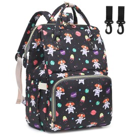 Dezcrab Dog Baby Diaper Bag Backpack for Women, Large Capacity Waterproof Maternity Travel Nappy Backpacks with Stroller Straps