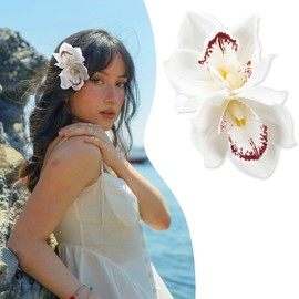Vividsun Hawaiian Orchid Hair Clip, Orchid Flower Hair Clip For Women, Girl, Beach Summer Hair Accessories