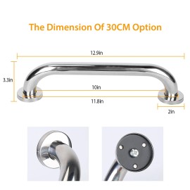 2pcs Sturdy Stainless Steel Bath Grab Bar 220LBS Pull Force Shower Safety Handle for Bathtub Toilet StairwayLength: 50cm