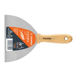 Truper ET-6F, Espátula flexible, mango de madera, 6"