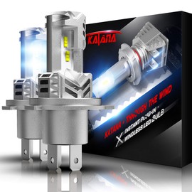 KATANA H4 Light Bulbs | 9003 Fog Light Bulbs Fanless Wireless Super Bright 6500K Xenon White Fog Light, Pack of 2