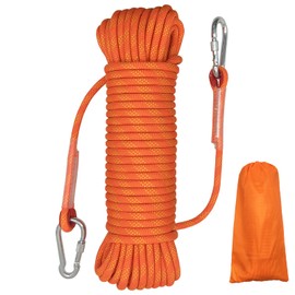 Climbing Rope, 10mm Static Rock Climbing Rope, High Strength Rope, Safety Rope for Escape, Fire Rescue Rope, Dock Anchor Rope, Ice Climbing Rope (Orange, 96ft)