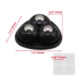 T Tulead Self Adhesive Caster Wheels 1.4 x 0.6 Inch 360° Swivel Wheel Mini Universal Caster Wheels for Small Furniture Hardware,Black