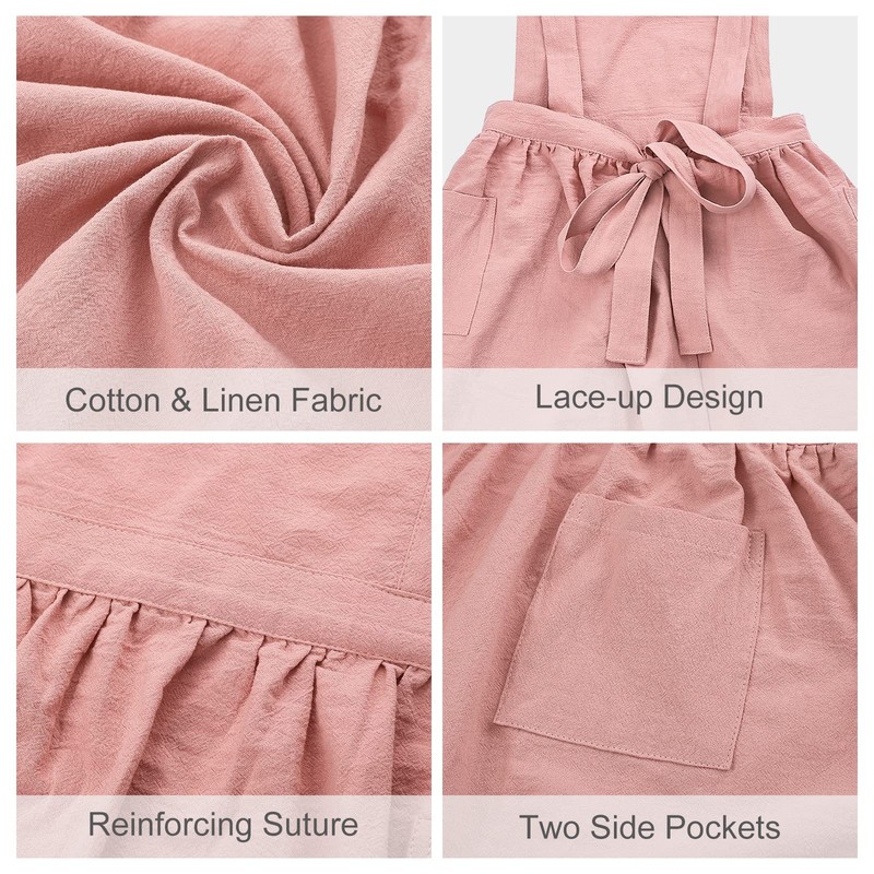 Surblue Kids Retro Aprons Pinafore Apron for Girls Boys Cotton