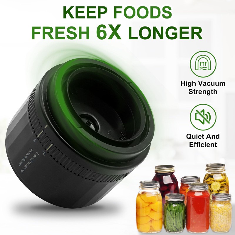 Mason Jar Vacuum Sealer Electric 3.4in Regular & 2.75in Canning