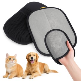 Valicaer Pack of 2 Pet Hair Removal Gloves for Cats and Dogs, Fur Magnetic Pet Hair Remover Gloves, Reusable Care Gloves for Cats, Cleaning Carpets and Sofas