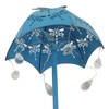 Solar Bird Feeder LED Floor Lamp with Feeding Tray Umbrella