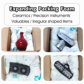 8 Pcs Expanding Packing Foam, ICLAP Expanding Foam Packaging for PC, Fragile & Irregular Valuables Items, Electronics, Ceramics. Foam for Shipping & Moving, 14”x16”
