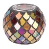 Mosaic Glass Tea Light Holder Romantic Decorative Red Handmade Cracked