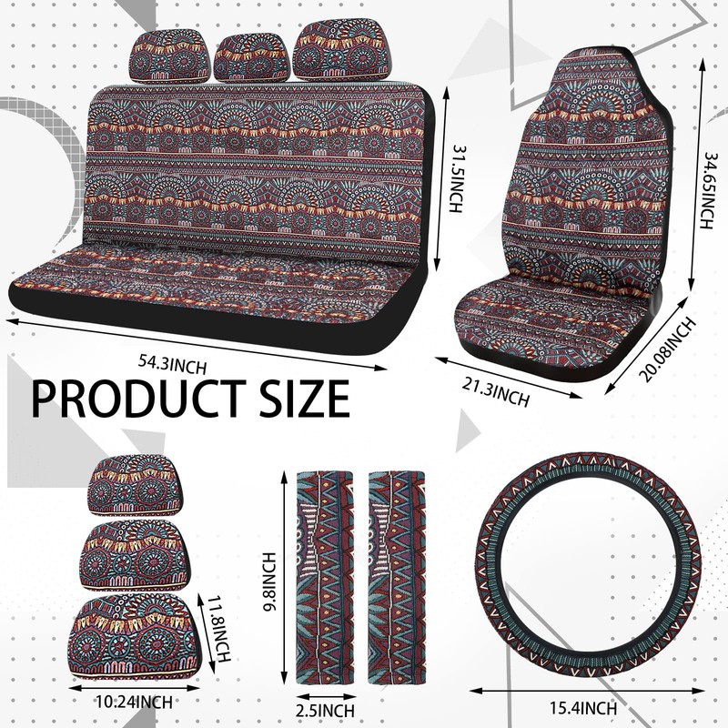 Frienda Baja Saddle Blanket Car Seat Covers Full Set Multicolor