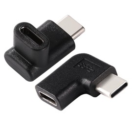 KUOQIY 2 Pieces 2 Types Right Angle USB Type-C Male to Female, USB-C Angle Adapter, USB C 3.1 Male to Female Elbow Adapter, for Laptop Tablet Phone with USB-C Port
