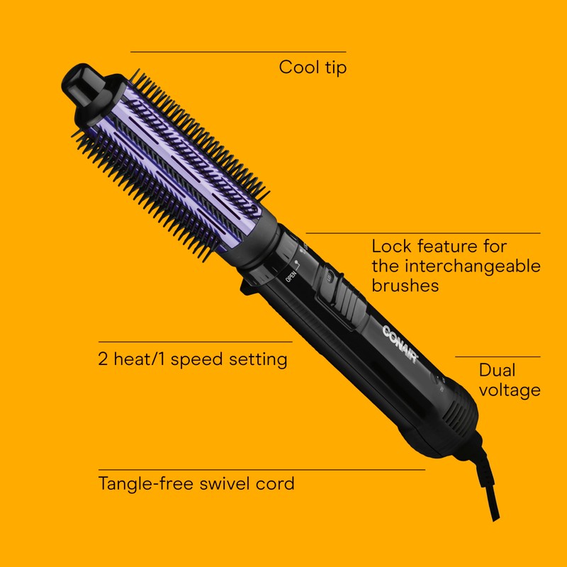 Conair 2-in-1 Hot Air Curling Combo, Includes 1.5-inch Curl Brush