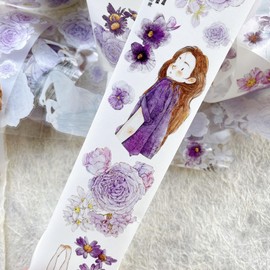 RICHTAPES Seahorse Forest Vol6 A39 Twilight Purple, Pre-Cut Washi/PET Tape Stickers, Original Design, for Scrapbook Supplies, Scrapbook Tape Stickers, Junk Journal Supplies (Washi Paper)