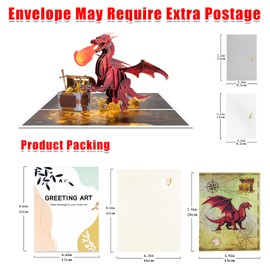 GREETING ART Dragon Pop Up Card,3D Cards Pop Up Birthday Cards for Women Kids Mom Dad Husband Wife,Funny 3D Birthday Pop Up Card