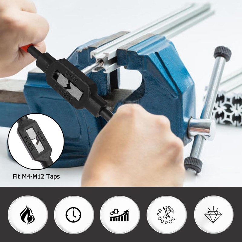 Bestgle Adjustable Tap Wrench Handle, M4-M12 (3/16"-1/2") Tap Handle Reamer