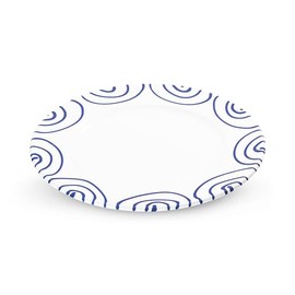GMUNDNER KERAMIK Dark Blue Flamed Dessert Plate Gourmet (Diameter 22 cm), Handmade in Austria