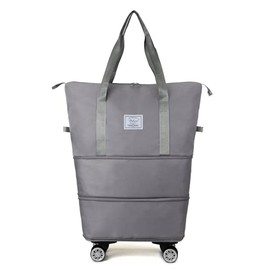 Expandable Large Capacity Weekender and Gym Tote for Women: Versatile Travel Duffel with Detachable Wheels and Dry-Wet Separation, Water-Resistant - Ideal Carry On Bag