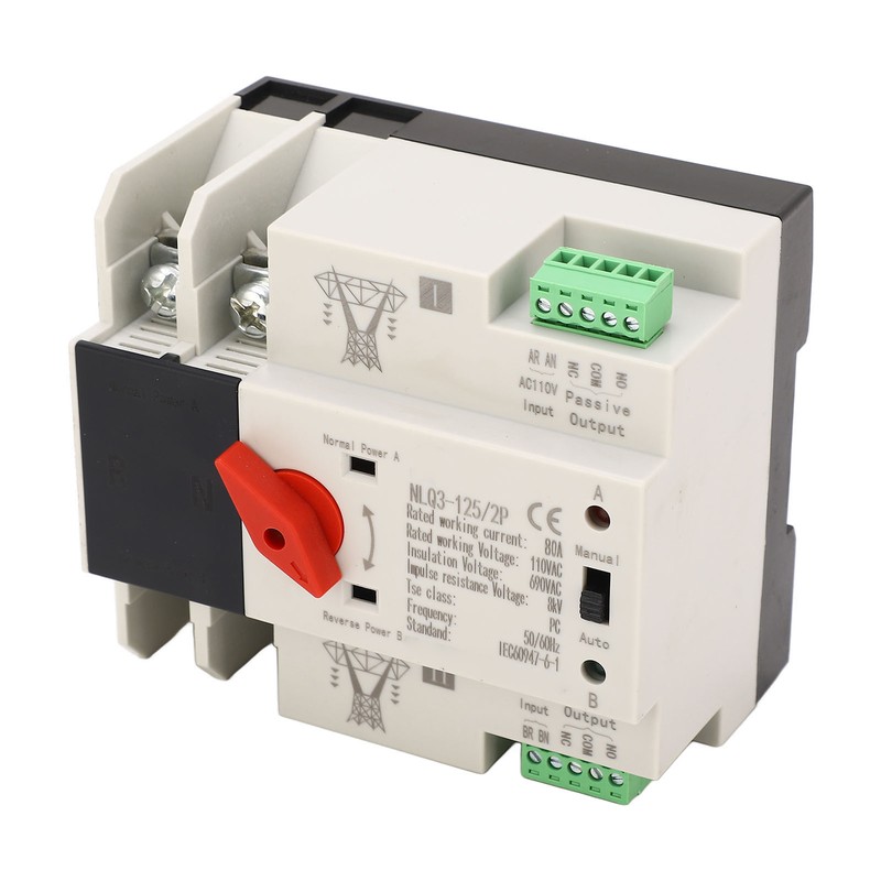 AC110V 63A Dual Power Automatic Transfer Switch Quick Switching Mini