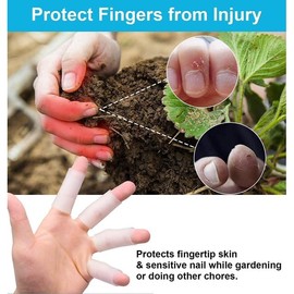 5Pcs Transparent Finger Sleeves Protectors Silicone Finger Sleeve Gel Finger Sleeve Protectors Finger Covers Cushions and Protects Rubber Finger Shields Provide Relief forCracked Finger,Bandages and Bandaging Supplies