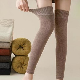 Women's leg warmers winter brushed baltooth thermal insulation 55cm 08 Leg 55cm-Black 4ea