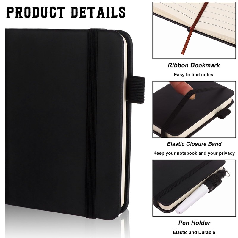 BANBAN 4 Pcs Leather Pocket Notebook A7 Note Book Pocket