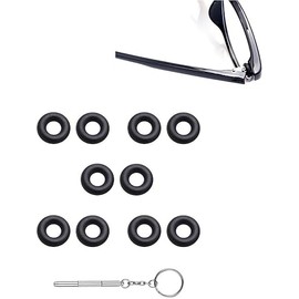 5 Pairs Glasses Grips Hinge Rings Tighteners Eyeglass Temple Silicone Eyeglass Repair Kits with Screwdriver