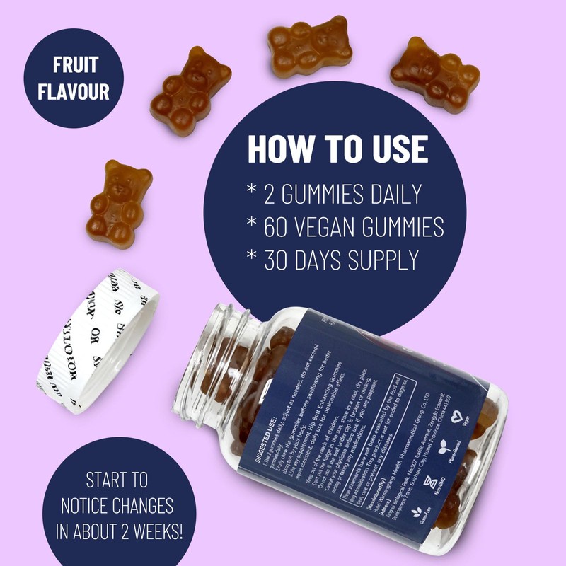 AIHIYO Hip Bum Enhancement Gummies, 60 Count