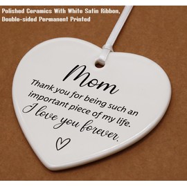 Mom Gifts for Mother's Day-Birthday Thanksgiving New Year Wedding for Mother-Thank You Gifts for Mom New Mom Mother-in-Law Bonus Mom-Mother Appreciation Gifts-Heart Shaped Ornament