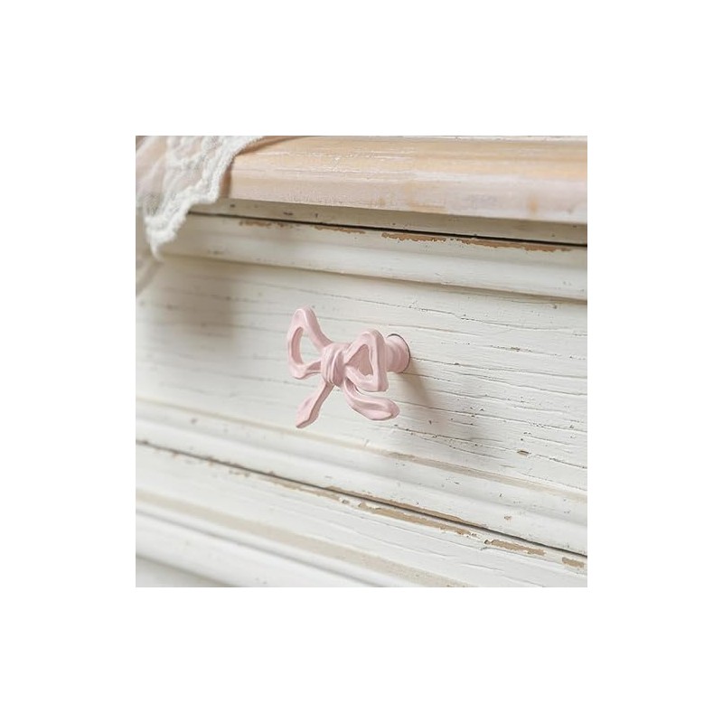 LBFEEL Lovely Pink Bow Knots Cabinet Knob Pulls Handles Dresser