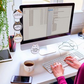 Cobee Cute Cat Sticky Notes, 5 Pack Kawaii Animal Self-Stick Notes Cartoon Cat Self-Stick Memo Pads Cute Shapes Markers Flags Students Home Office Roommates Gifts Tab Supplies 150 Sheets