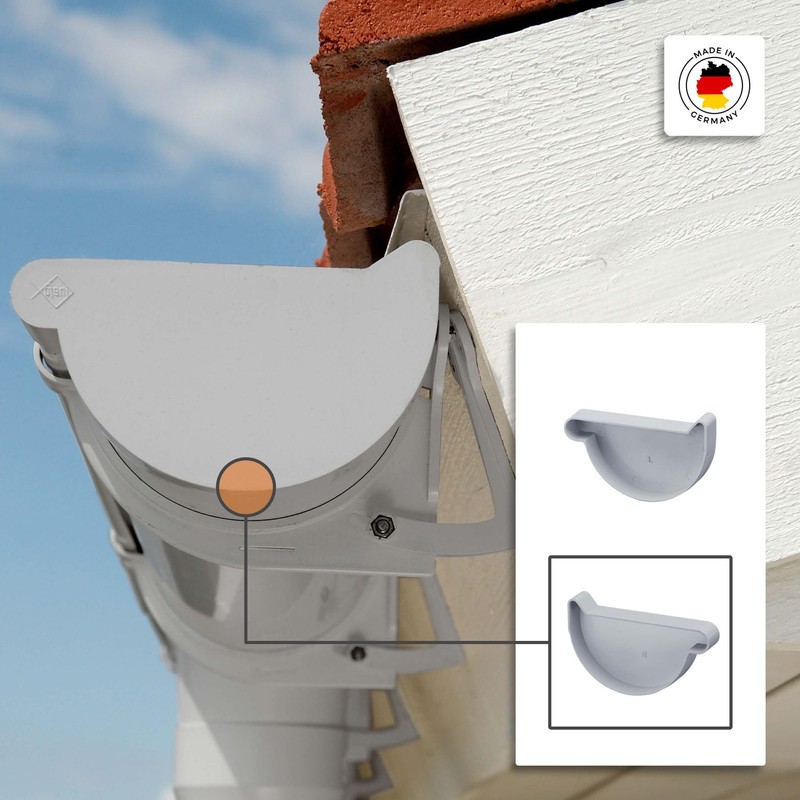Inefa End NW 180 Grey Right Lens Plastic, Gutters, Roof