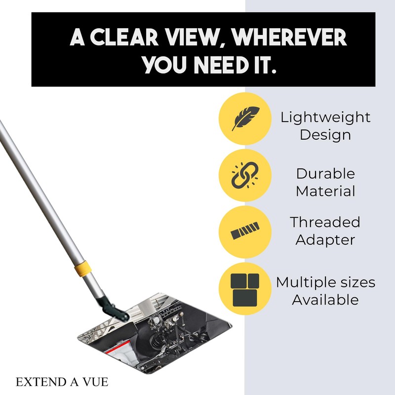 Extend A Vue Inspection Mirror Telescoping Pole, Lightweight & Durable,