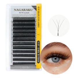Blister Nagaraku 4d W Shape Mix 8-15mm, Extensiones Pestañas Tipo De Curvatura 0.07 D