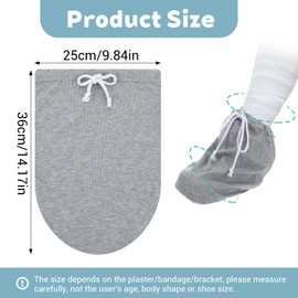 Shimmeroo Cast Sock Cover for Foot,Grey Adjustable Cast Cover Leg Suitable for Both Men and Women with Broken Ankle Essentials