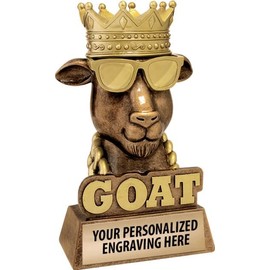 Crown Awards G.O.A.T. Sculpture Trophy, 7" Customizable Award - Add Your Own Engraving Prime