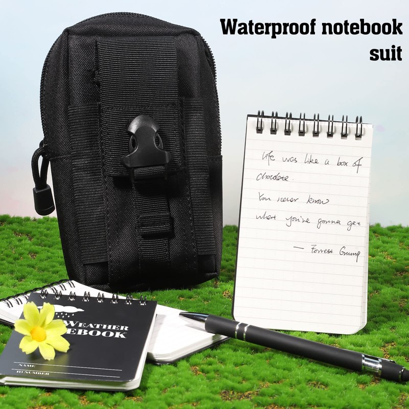 Prudiut 3 × 5" Waterproof Notepad Notebook with Weatherproof Pen