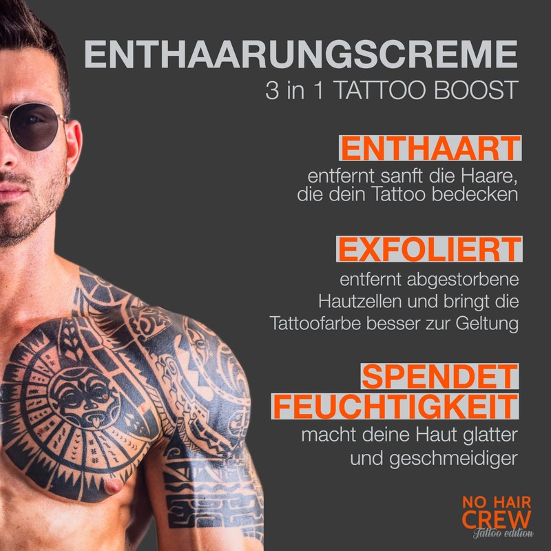 NO HAIR CREW Tattoo Edition Tattoo Skin Depilatory Cream 4-8