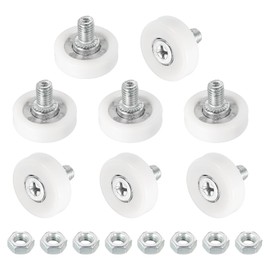 QUARKZMAN Drawer Rollers, Nylon Cupboard, Drawer Roller, Replacement Wheels, Bearings, 22 mm, Drawer Positioning Roller, Drawer Guides with Nuts for Furniture Parts, Cupboard, Wardrobe, Pack of 8