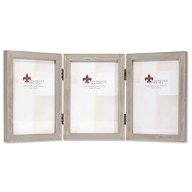 Lawrence Frames Studio Wood Picture Frame, 4x6 Triple, Gray