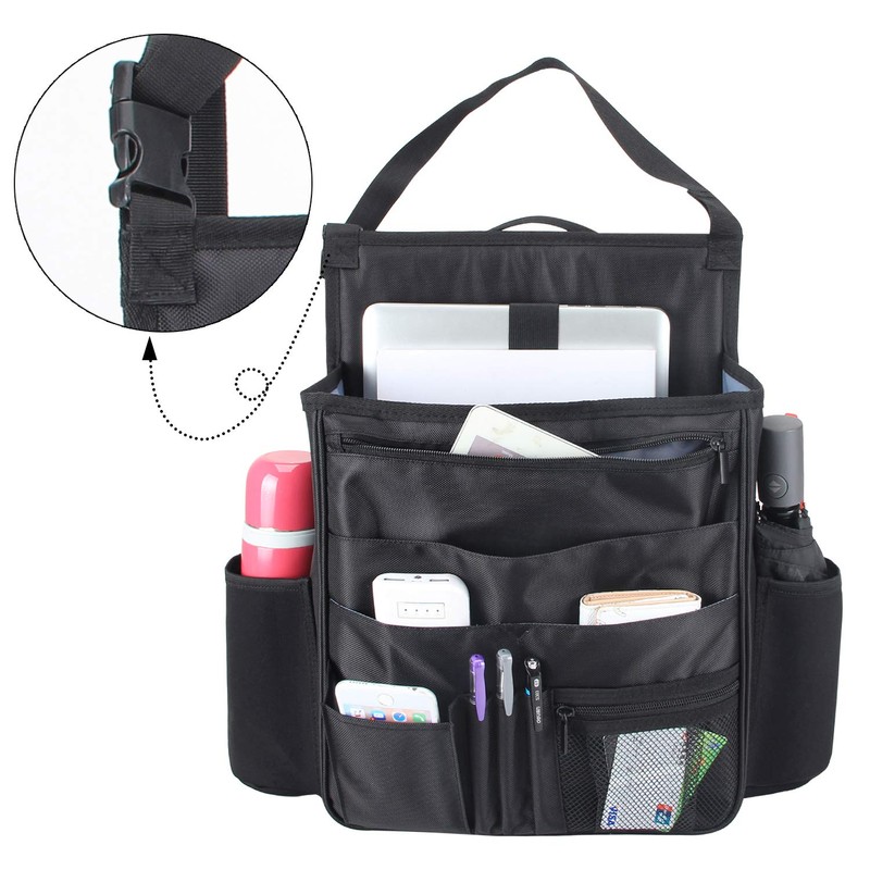 LUXJA Car Front Seat Organizer with Laptop and Tablet Storage