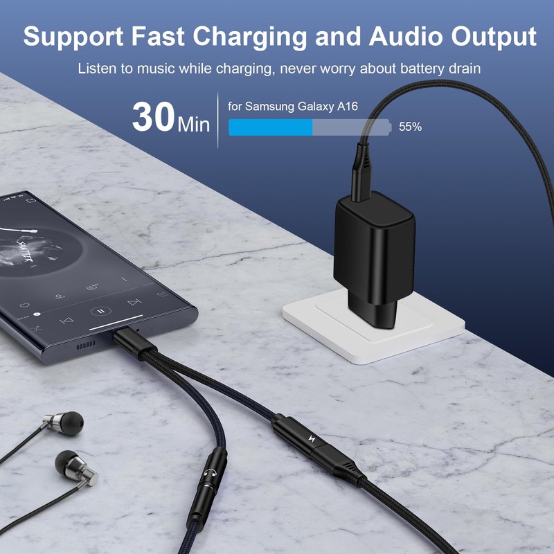AILKIN USB C Headphone Adapter and Charging